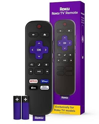 Roku TV Remote Control (Official Manufacturer Product) | Simple Setup & Pre-Set App Shortcuts - Replacement Remote Compatible with RokuTV Models ONLY (Not Roku Players)