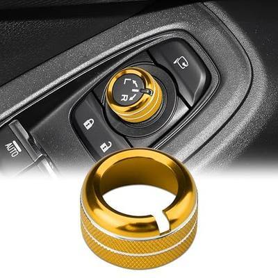 Auovo Rearview Mirrors Knob Ring Compatible with Subaru Forester Accessories 2019-2026 / Crosstrek 2018-2026 / Impreza 2017-2026 Mirror Control Switch Knob Cover Interior Trim 1-Piece (Gold)