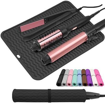 Oversize Silicone Heat Resistant Mat for Hair Tools | Curling Iron Pad, Flat Iron Hair Straightener Holder Mat, Portable Hot Tools Cover for Travel Vanity Salon(14.2" x 11.0")