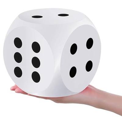 Shappy 6 Inches Foam Dice Fun Filled Large Educational Toy Kawaii Giant Dice Decorative Eva Foam Jumbo Cube Big Square Building Blocks for Game Nights Learning Sessions(White,1 Pc)
