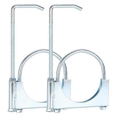 LCGP 4" Universal Exhaust Clamp with Hanger Made of Heavy-Duty Steel Clamp with Rear Muffler Hanger Exhaust Pipe 2PCS
