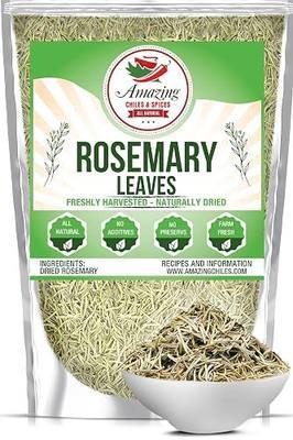 Dried Rosemary Leaves 3oz Whole Leaf Herb Seasoning for Cooking, Tea, Oils | Farm fresh aroma for lamb, chicken, potatoes, focaccia & infused oils. Non-GMO, no additives. Resealable bag.