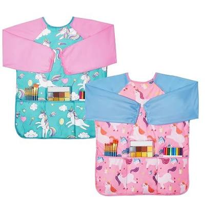 Lictin 2 Pack Kids Art Smocks,Toddler Smock,Waterproof Artist Painting Aprons for Children