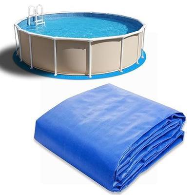 15 FT Round Pool Liner Pad for Above Ground Swimming Pool, Outdoor Pool Mat for Above Ground Pool Pad, Under Pool Floor Liner Underlayment Pad, Prevents Punctures Pool Mat Protector Tarp (15 FT)