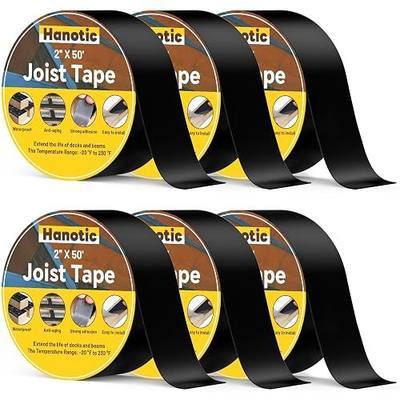 Joist Tape for Decking 2'' X 50', 6 Rolls Weather Resistance Butyl Tape, Waterproof and Anti-Corrosion, Self-Adhesive for Wood Joists Decks Beams Roof Extend Deck Life