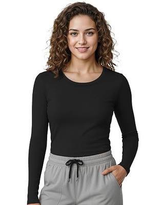 NY Threads Womens Under Scrub Slim Fit Long Sleeve T-Shirt Underscrub Comfort Tee