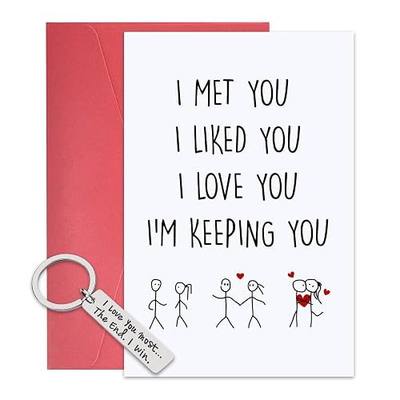 Fathers Day Card for Husband, Fathers Day Card from Wife, Gifts For Husband, Funny Dads Father Days Gifts from Girlfriend(01)