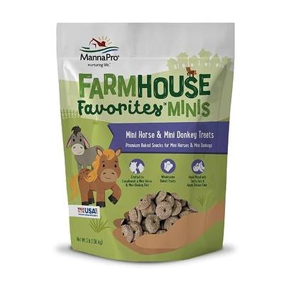 Manna Pro Farmhouse Favorites Mini Horse & Donkey Treats, 3 lb Bag | Hand-Mixed Baked Treats, Oats, Apple & Banana Flavor, Great for Training & Bonding, For Mini Horses & Donkeys