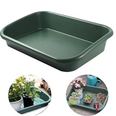 Garden Tidy Tray, Multifunctional One Piece Potting Tray for Seeding, Mixing, Growing and Pot Storage, Succulent and Cactus Soil Potting Mix Tray 23"x16.4"x4.3",Green