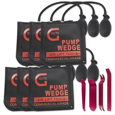 GUTE Air Wedge Bag Pump 330LB 6Pk Inflatable Leveling Alignment Kit | 840D Nylon TPU,Air Wedge Bag,Pump Wedge Tool,Inflatable Shim,Leveling Tool,Surface Protection,Alignment Tool,Heavy Duty