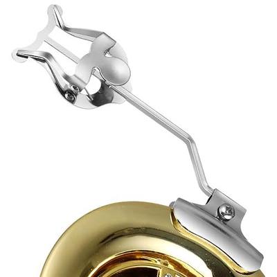 Toyvian Trombone Lyre Clip-on Holder, Heavy Duty Marching Band Sheet Music Clamp Universal Brass Instrument Music Stand for Baritone Euphonium (Silver)