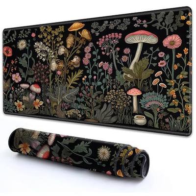 for MTG Playmat 24" x 14" with High Elastic Rubber Base Non-Slip Rubber Sole HD Printing for TCG Mat Magic Playmats MTG Game Mat, Mushroom Party