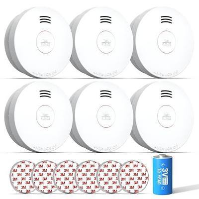 SITERWELL Smoke Detector, Smoke Detector 10 Year Battery with Photoelectric Sensor, Fire Alarm with Low Battery and Fault Warning for House and Bedroom, UL217 Listed, GS525A,6 Packs