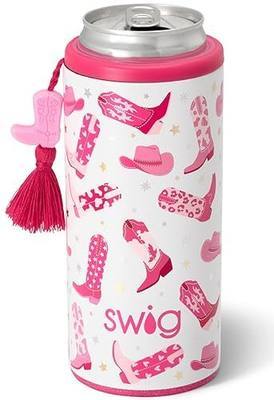 Swig Life 12oz Insulated Skinny Can Cooler for Slim Cans, Let's Go Girls | Insulated Stainless Steel - Fits Slim 12oz Cans - Keeps Drinks Cold - No Sweat Design - Beach & Tailgate Ready