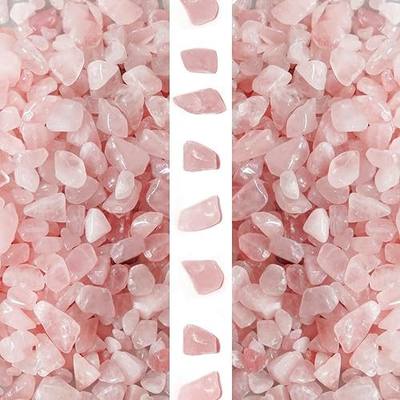 gemshan 2lb Rose Quartz Chips Natural Crushed Crystal Chip Bulk 7mm-9mm Irregular Healing Crystal Stone for Aquarium Vase Plant Decoration Craft DIY (Rose Quartz)