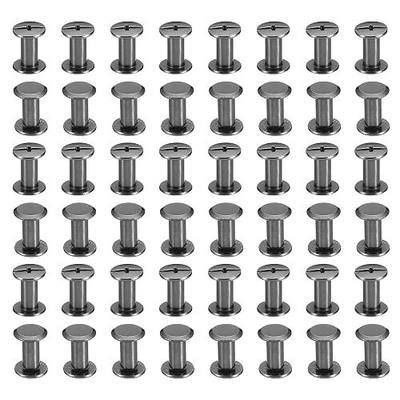 PATIKIL 100 Sets Chicago Screws, M5x10mm Chicago Screws Phillips Binding Post Screw Bolts Leather Rivets Fasteners Connectors Steel for Leather Belt Scrapbook Photo Albums, Black