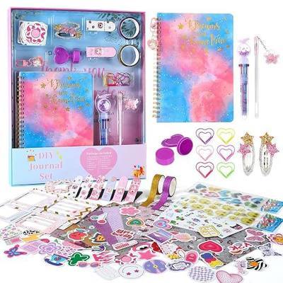 WeiAlico DIY Journal Kit for Girls -8 9 10 11 12 13 14 Year Old Girl's Creativity Gift - Girl's Writing Cool Birthday Gift - Cute Art& Crafts Kits for Tween Teenage Kids-Fun Scrapbook and Diary Set