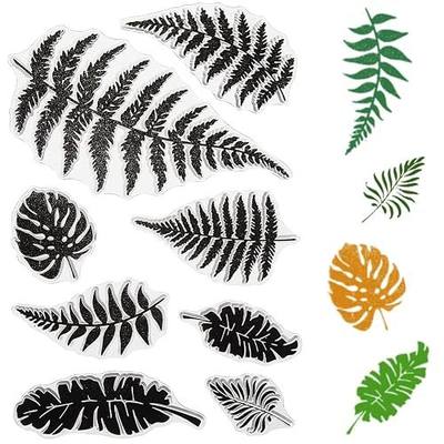 CRASPIRE Leaf Clear Rubber Stamps Plants Ferns Turtleback Leaf Reusable Retro Transparent Silicone Stamp Seals for Journaling Card Making Scrapbooking Photo Album Decorative DIY Christmas Gifts