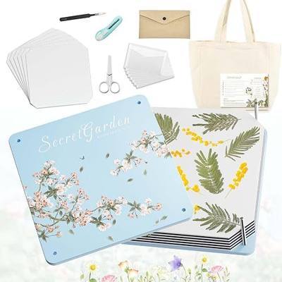 TOVIDO Flower Press Kit for Adults - 10x10 Inch 6-Ply Wooden Flower Press, Quick Drying Flower Pressing Kit for DIY Arts & Crafts, Plant Press for Flower Lovers (Blue L)