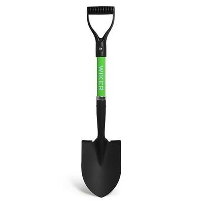 WIKER Beach Shovel,Kids Shovels for Digging,Short Handle Metal Shovel,Small Shovels for Gardening,Camping,Planting,28Inches,Green