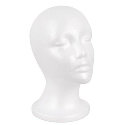 MapofBeauty Women Men Wig Stand,DIY Decoration Wig Head (White) | Mannequin Head Foam Display for Masks Hats
