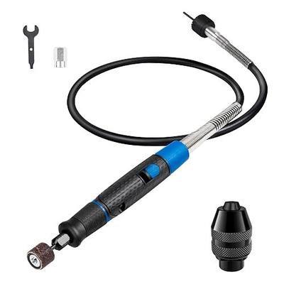 Flex Shaft Rotary Tool Attachment Comfort Grip 36" Long Cable | and Mini Sander for Detail Metal Engraving, Wood Carving, Jewelry Polishing, Wood Engraving Tool Precise Control (Blue)