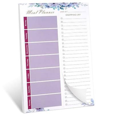 Vibrant Focus Magnetic Meal Planner for Fridge, Grocery List Magnet Pad for Fridge, 52 Undated Sheets Meal Planning Pad with Tear Off Shopping List, Simplify Your Weekly Menu and Reduce Food Waste