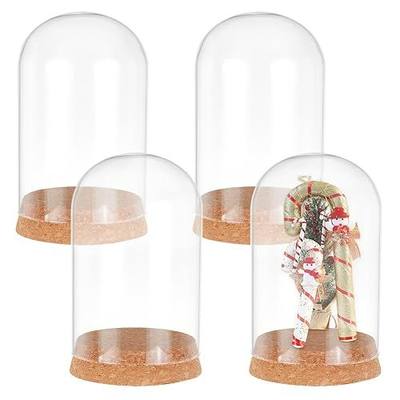 PH PandaHall 4pcs Cloche Glass Dome Clear Glass Display Dome with Cork Base Glass Decorative Jars Bottles for Display Collectibles Figurine Flower Storage Christmas Party Favor Decoration 3.15x5inch
