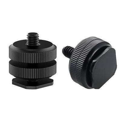 Camera Hot Shoe Mount(2 Pack) to 1/4"-20 Tripod Screw Adapter Flash Shoe Mount for DSLR Camera Rig