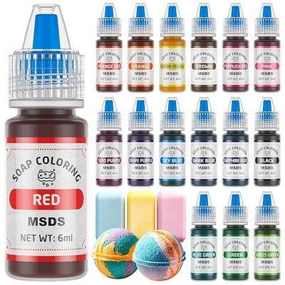 Wayin 16 Colors Bath Bomb Soap Dye - Liquid Based Colorant, Food Grade, Skin Safe, Vibrant Neon for DIY Soap Making, Bath Bomb Supplies Kits, Bath Salt Crafting, Slime Dye