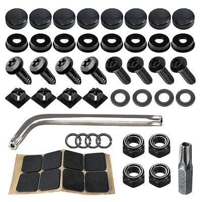 Anti Theft License Plate Screws, Tamper Resistant Licence Plate Kit, 1/4"(M6) Security Screws, Rust Proof Stainless Steel Bolts Fasteners Kit for Front Rear Frame Holder Mounting