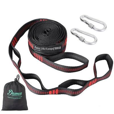 Hammock Tree Straps, Portable 10 FT Long 16+1Loops Adjustable Suspension Straps, 100% No Stretch&Lightweight, 1400 LBS Combined Hammock Accessories, Fits All Hammocks