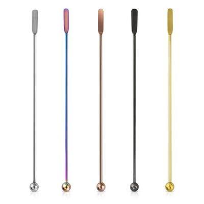 Coffee Stick Stainless Steel Swizzle Stick Reusable Metal Stir Sticks Cocktail Coffee Drink Stirrer Spoon Beverage Cocktail Stirrers Stir with Small Rectangular Paddles Stirring Bar Set(7.73inch long)