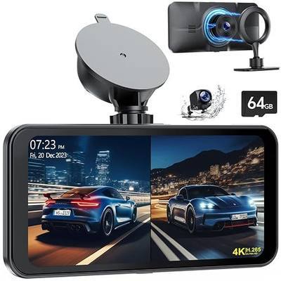 LAMTTO 6.25'' Wireless Car Stereo for Apple Carplay Screen for Cars Android Auto with 4K Dash Cam Front and Rear, 1080p Backup Camera, GPS, Mirror Link, 24H Parking Monitor/Loop Recording, Siri