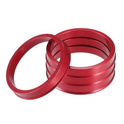 Car Hub Centric Rings OD 72.6mm to ID 64.1mm Hub Centric Rings Wheel Bore Center Spacer Aluminum Alloy Red (Set of 4)