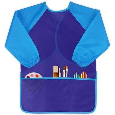 Kids Art Smock Waterproof Art Apron for Children Long Sleeves with 3 Pockets Painting Smock for Age 2-6