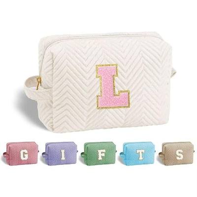 YOOLIFE Birthday Gifts 5 6 7 8 9 10 11 12 13 14 15 16 Year Old Girl, Stocking Stuffers for Girls Teen Kids, White Initial Makeup Bag for Girls L