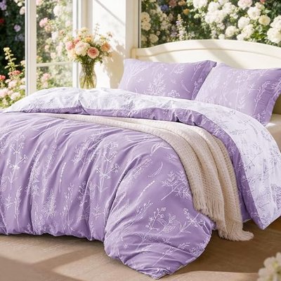 Love's cabin Dusty Rose Pink King Size Comforter Set - King Comforter Set, 3 Pieces Cute Floral Bedding Sets for All Seasons,1 Soft Reversible Botanical Flowers Comforter and 2 Pillow Shams