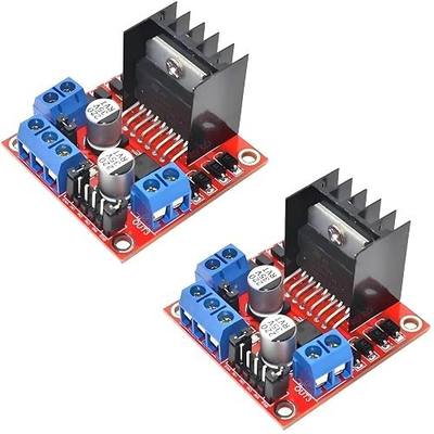 WWZMDiB 2 Pcs L298N Motor Driver Controller Board DC Dual H Bridge Module for Arduino Raspberry Pi Stepper Motor (2 Pcs, L298N)