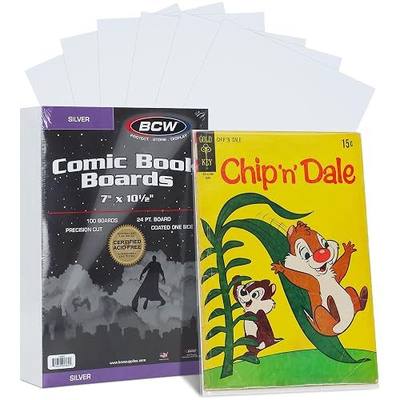 BCW Silver Comic Book Backing Boards 7" x 10.5" – 300 Pack | Certified Acid-Free | Comic Book Boards for Fabric Storage & Silver Age Comic