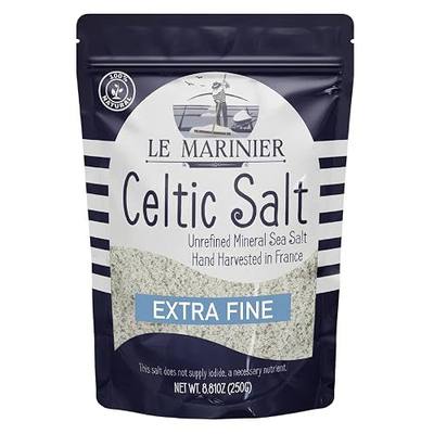 Le Marinier French Sea Salt Extra Fine, 8.81oz – 0.6lb. Celtic Salt Organic- 100% Natural, Mineral Rich, Unrefined, Hand Harvested (0.6lb Extra Fine)