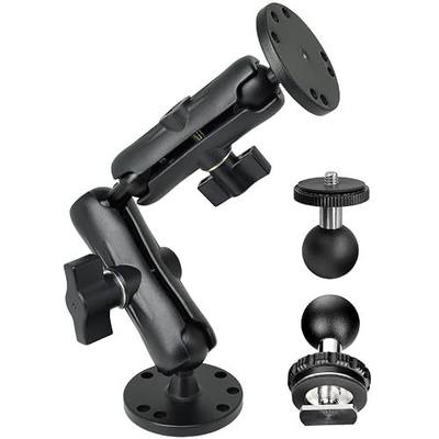 VAUBORTTI 1" Ball Mount for Garmin Striker 4,Aluminum Extension Arm with AMPS Round Plate – Fish Finder, ELD Mount – Compatible with RAM B Size Kit – T-Bolt Track System