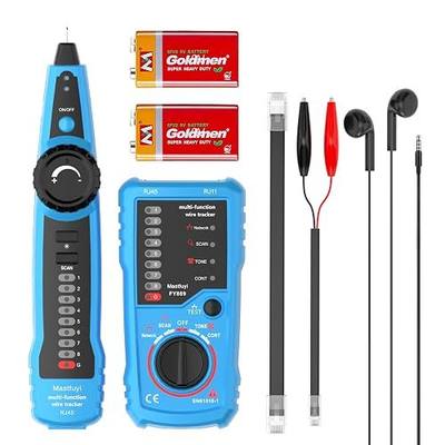 Network Cable Tester, RJ11 RJ45 Cable Tracer Wire Tracker Blue | Wire Tracker Multifunction, Line Finder with Probe Tone, Telephone Line Test, Ethernet LAN Network Cable Maintenance