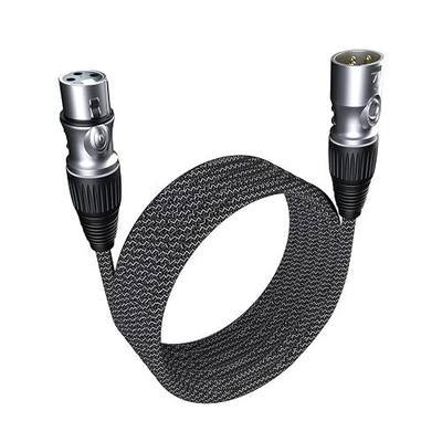 GeoHN.G XLR Microphone Cable 16.4FT/5M, 3-Pin Heavy Duty Balanced Microphone Cord XLR Male to Female Nylon Braided Speaker Cable for Mixer/Recording Studio/Speaker Systems