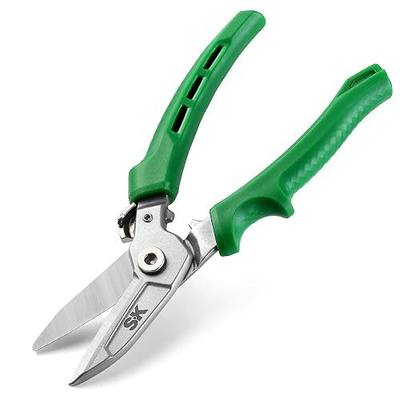 SK 8" Heavy Duty Scissors All Purpose, Industrial Shears, CR-V Blades | Drop Forged Sharp Utility Scissors, with Safety Lock, Comfortable Grips