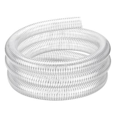 1"id-10ft PVC Reinforced Tubing Steel Wire Suction Flexible Hose Vinyl Tubing Heavy Duty PVC Vacuum Hose Drain Fuel Oil Gas Water for Marine Bilge Pump Pond Spa