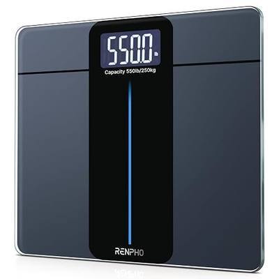 RENPHO 550lb Scale for Body Weight, Digital Bathroom Scale with Large LED Display, Big Platform Weighing Machine with Extra-High Capacity, Most Accurate to 0.05lb, 13x11.8in, Core 1L