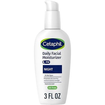 Cetaphil Night Cream Face Moisturizer, Hyaluronic Acid, All Skin, 3oz | Hydrating night cream, lightweight, non-comedogenic, sensitive skin, dermatologist recommended, hyaluronic acid, for all skin