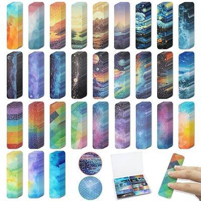 120 Pieces Anxiety Sensory Stickers with 2 Textured Sticker - Desk Fidget and Sensory Stickers with Storage Box for Adults & Teens - Anxiety Relief Sensory Strips (Colorful)