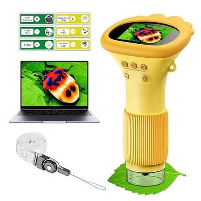 WINWEND Kids Microscope Pocket Microscope -1000X Portable Microscope for Kid | Photo and Video Mini Microscopes | 2'' Digital Little Scientist Microscopes for 3-10 Age Years Old Boys Girls Toys Gifts